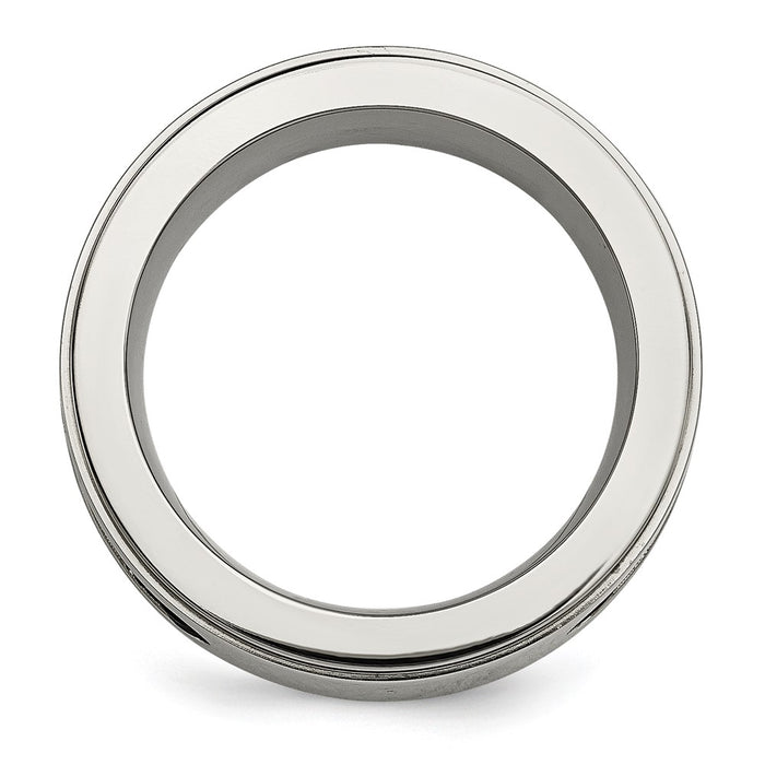 Shop Stylish Chisel Titanium 10mm Band with 1/20ct Diamond Accents-2