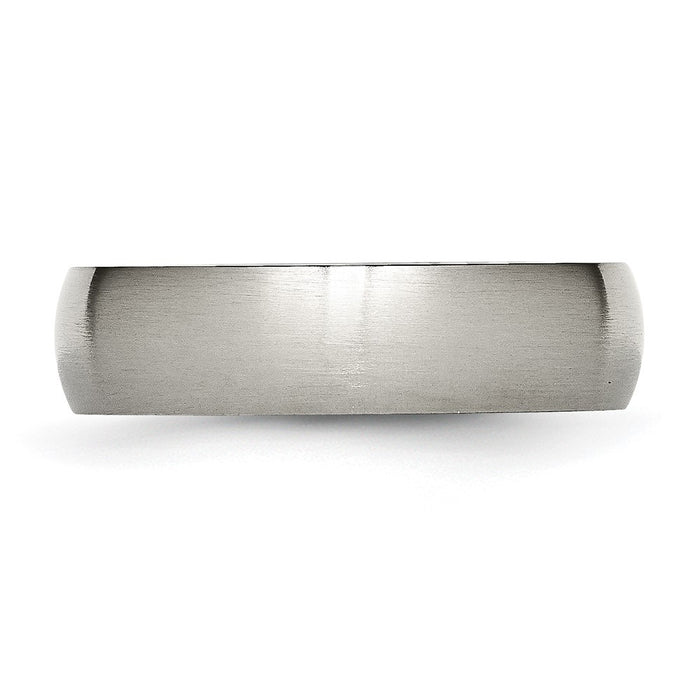 Exclusive Chisel Brushed Titanium 6mm Half-Round Ring - Affordable Luxury Design-3