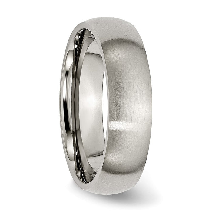 Buy Stylish 6mm Brushed Titanium Half-Round Band - High-Quality Value Ring-4