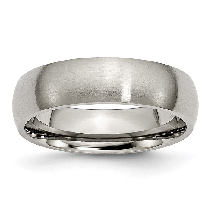 Buy Stylish Chisel Brushed Titanium 6mm Half-Round Band | Luxury Value Ring-1