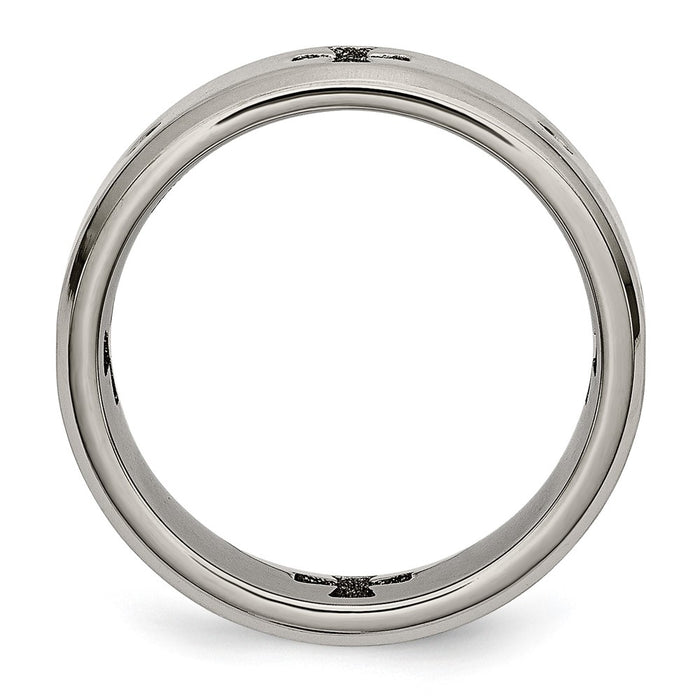 High-Quality Chisel Titanium 7mm Band with Diamond Cutout - Stylish Value!-2