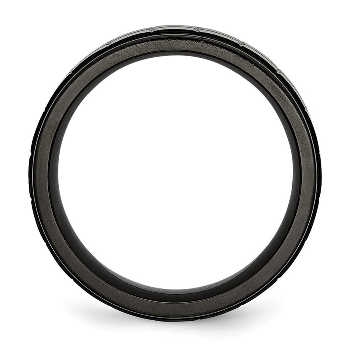 Buy Exclusive 9mm Chisel Titanium Band - Stylish Brushed Center, Black IP Coating-2