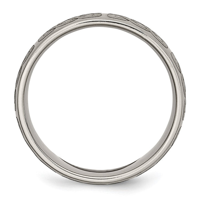 Buy Stylish 8mm Brushed Titanium Celtic Chisel Band - High-Quality & Affordable!-2
