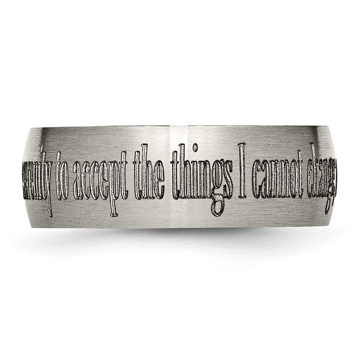 Buy 8mm Chisel Titanium Brushed Band - Stylish Serenity Prayer Engraving-3