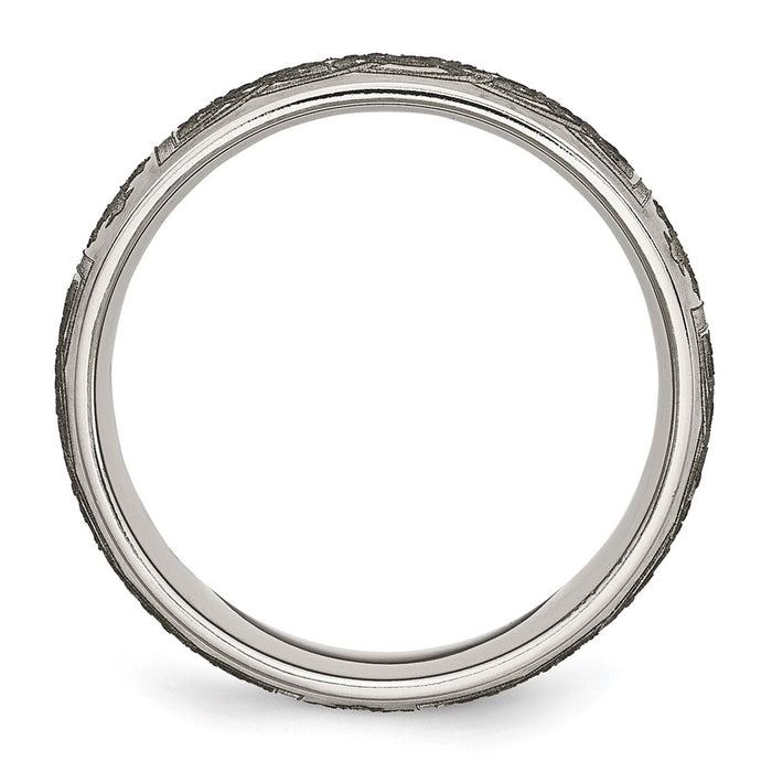 High-Quality Brushed Titanium Celtic Cross 8mm Band - Stylish & Affordable-2