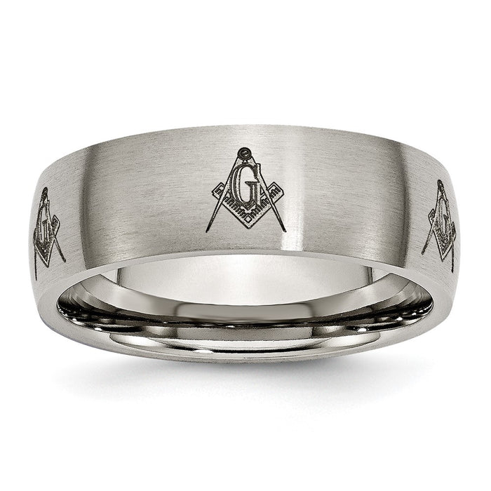 High-quality 8mm Brushed Titanium Masonic Band - Affordable Luxury Style-1