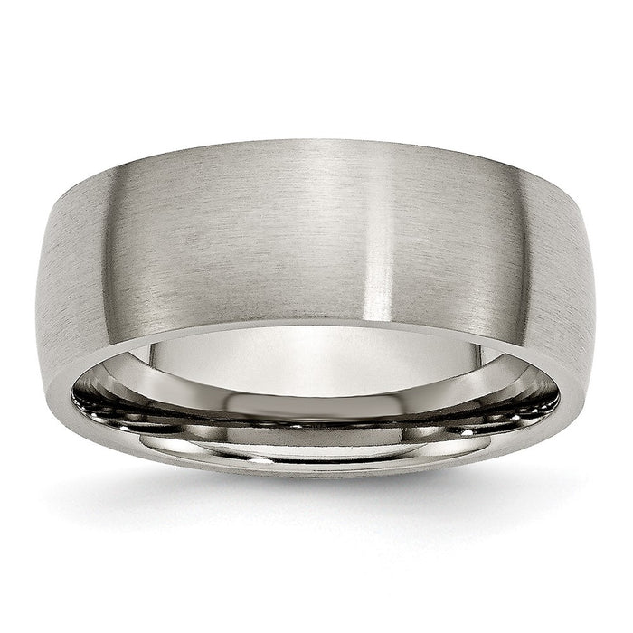Buy Stylish Chisel 8mm Brushed Titanium Half-Round Band | Luxury Design-1