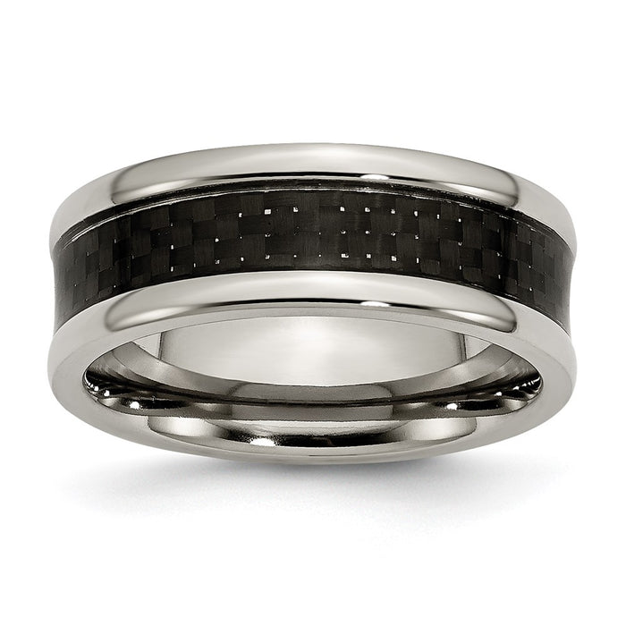 Exclusive 8mm Titanium Band with Black Carbon Fiber Inlay - Stylish & Durable-1
