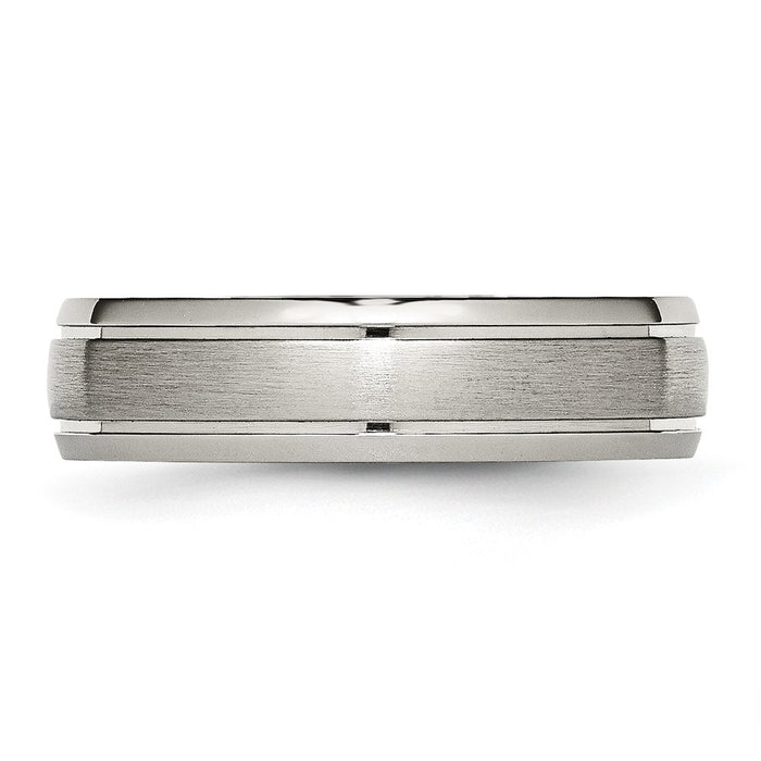 Buy Exclusive 6mm Chisel Titanium Band - Stylish Brushed & Polished Edges-3