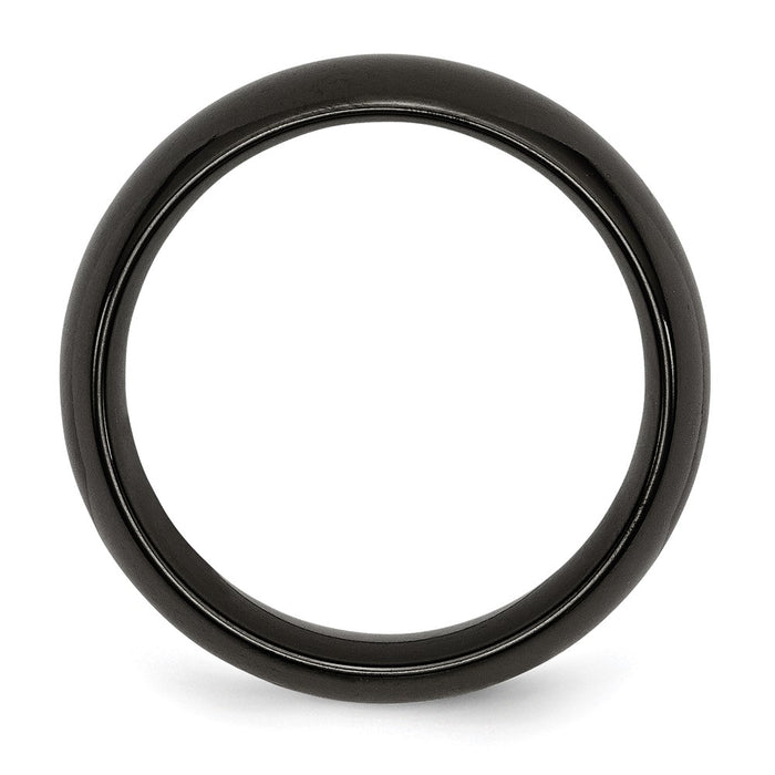 High-Quality 8mm Polished Black Titanium Band - Stylish & Affordable Design-2
