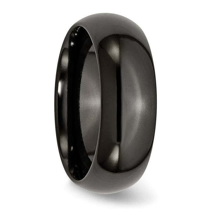High-Quality 8mm Polished Black Titanium Band - Stylish & Affordable Design-4