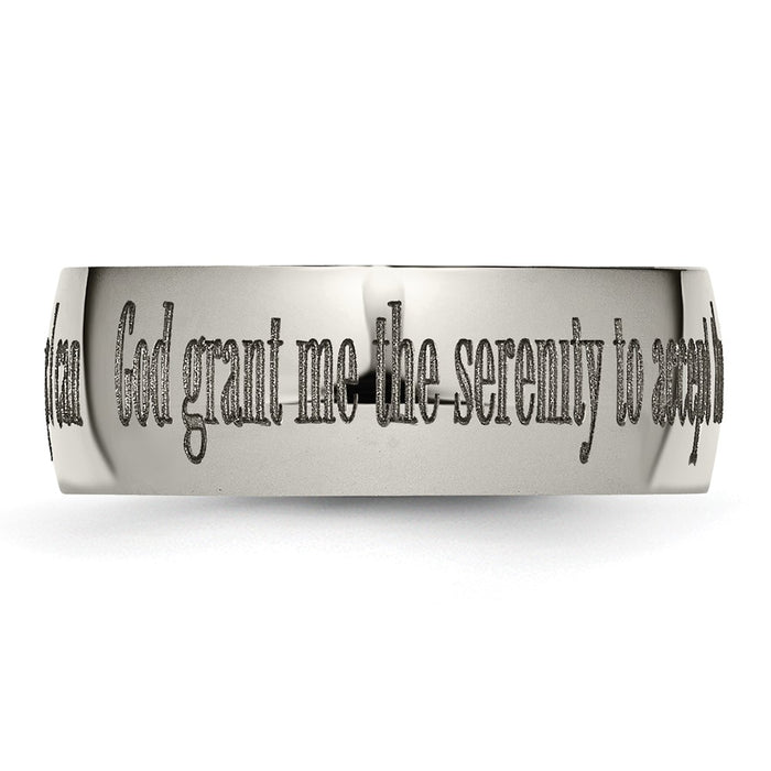 Buy Stylish 8mm Polished Titanium Band with Laser-Engraved Serenity Prayer-4