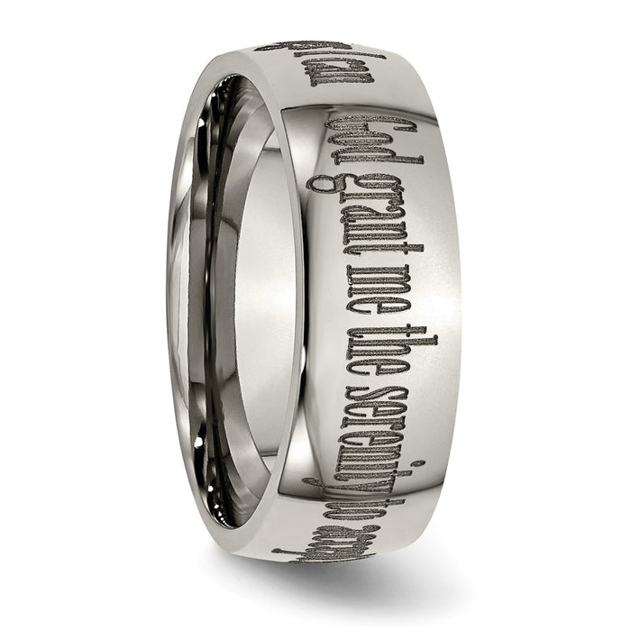 Buy Stylish 8mm Polished Titanium Band - Laser-Engraved Serenity Prayer-5
