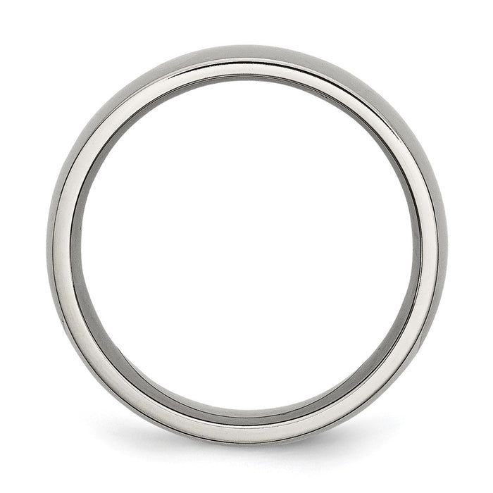Buy Exclusive 8mm Polished Titanium Half-Round Band - Stylish & Affordable Jewelry-2