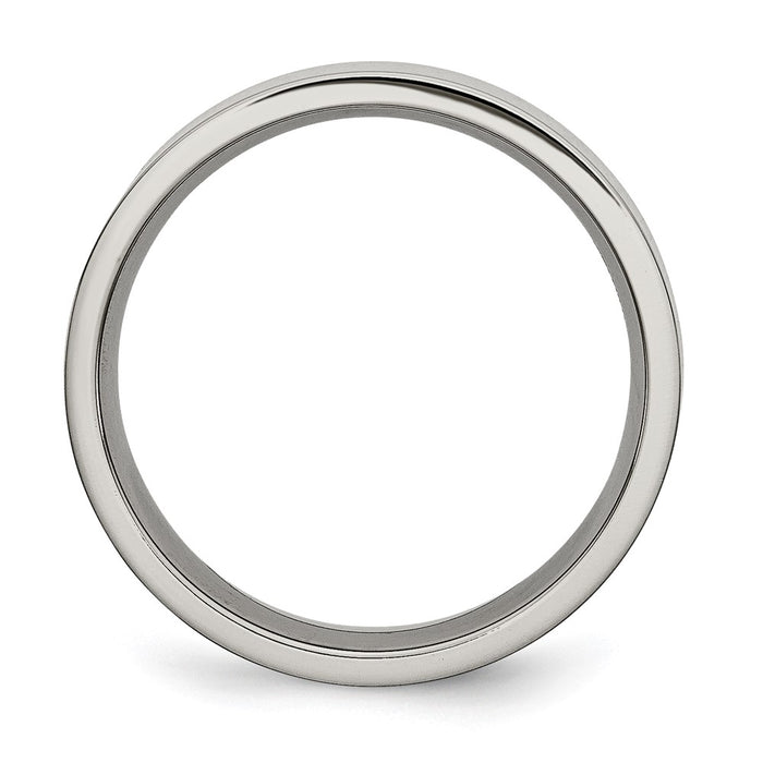 High-quality Chisel 6mm Polished Titanium Flat Band Ring | Stylish Value!-2