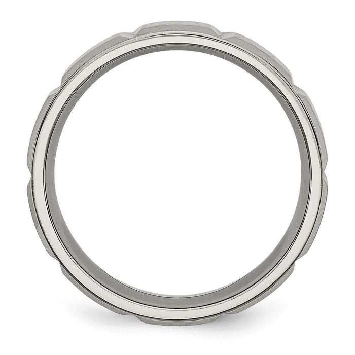 Exclusive 6mm Grooved Titanium Band - Stylish Satin & Polished Finish-2
