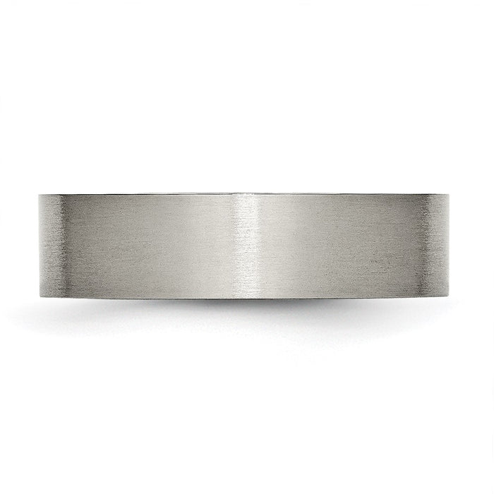 High-Quality Brushed Titanium 6mm Flat Band by Chisel | Stylish & Affordable-3