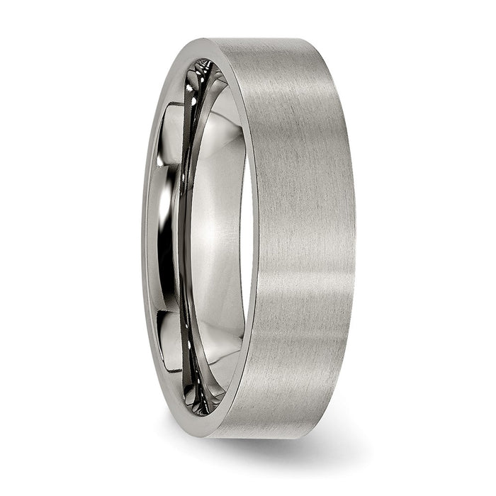 Buy Stylish Brushed Titanium 6mm Flat Band | Affordable Luxury Ring-4