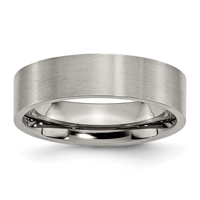 High-Quality Brushed Titanium 6mm Flat Band - Stylish & Affordable Design-1