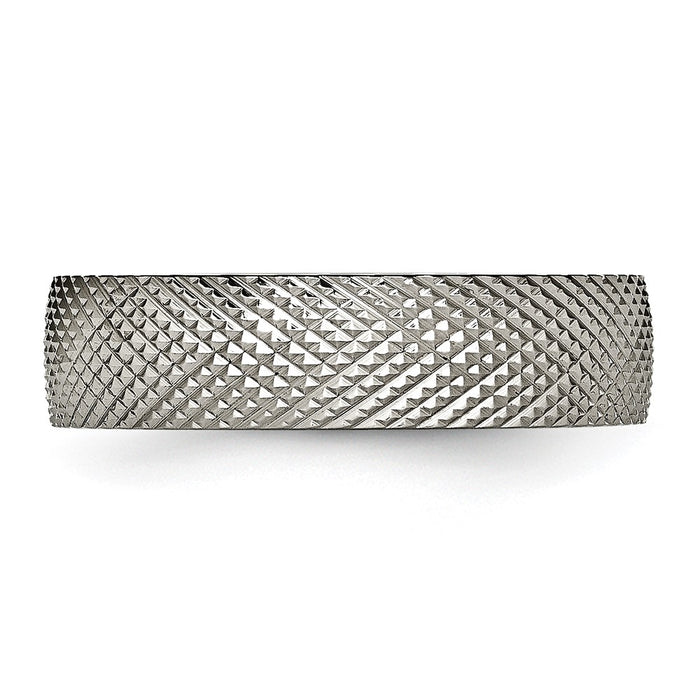 Exclusive 6mm Polished & Textured Titanium Band - Stylish & Affordable Design-3