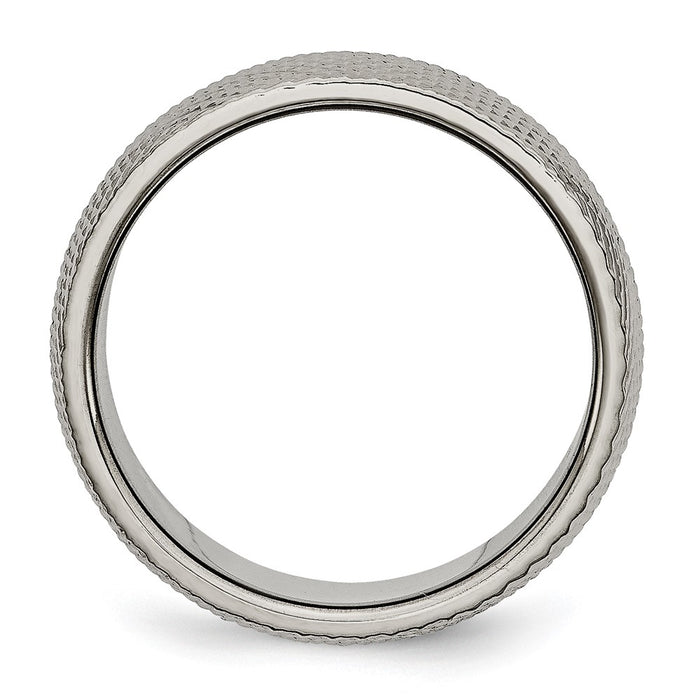 Exclusive Chisel 8mm Polished & Textured Titanium Band - Stylish Value!-2