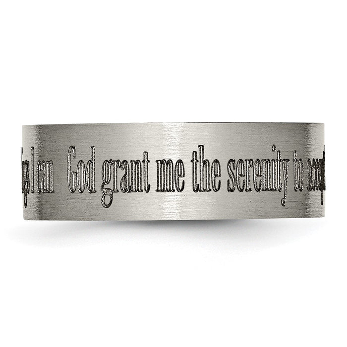 Buy 8mm Chiseled Titanium Flat Band - Stylish Brushed Finish & Serenity Prayer-4