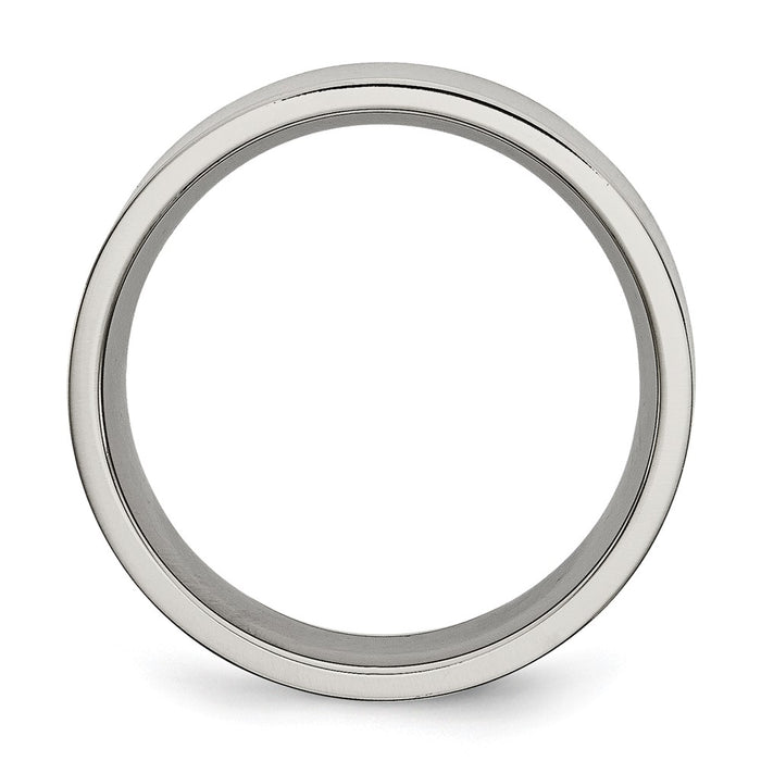 Buy Stylish Brushed Titanium 8mm Flat Band by Chisel - Luxury & Value!-2