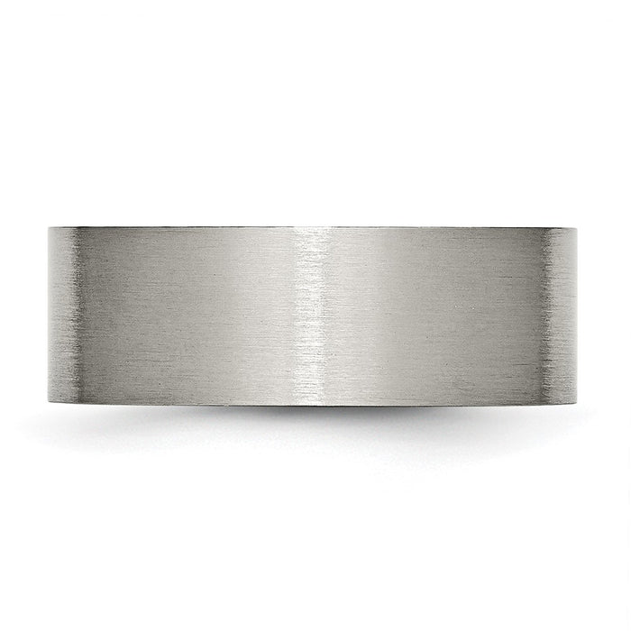 Buy Exclusive Brushed Titanium 8mm Flat Band - Stylish & Affordable Choice!-3