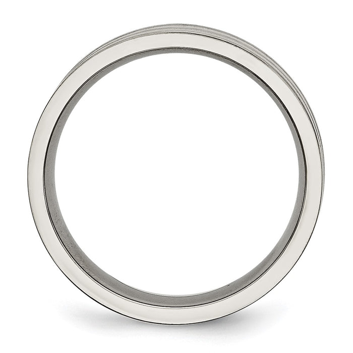 Exclusive 6mm Grooved Titanium Chisel Band - Stylish Brushed Yellow IP-Plated Design-2