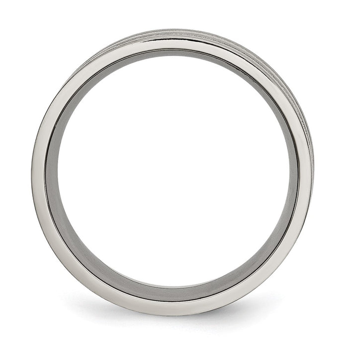 Exclusive 8mm Grooved Band in Chisel Titanium | Brushed Yellow IP-Plated Luxury-2
