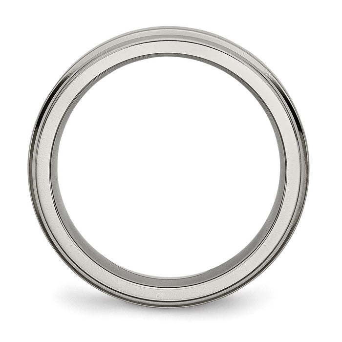 Buy Stylish 6mm Polished Titanium Grooved Edge Ring - Exclusive Value!-2