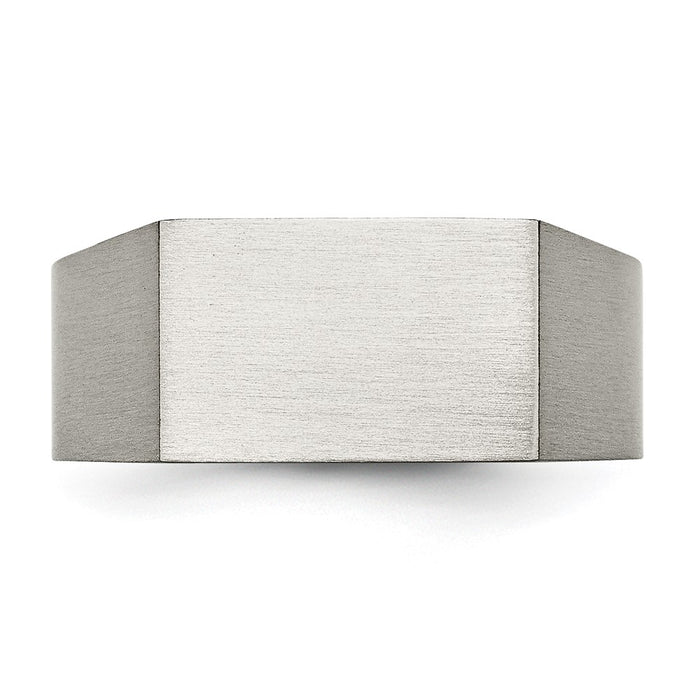Buy Stylish Chisel Brushed & Polished Titanium Signet Ring - 14K Luxury Value-3