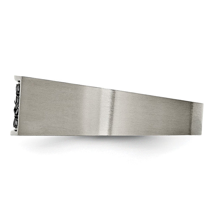 Exclusive Chisel Titanium Black IP-Plated Signet Ring, .85mm, Stylish Value-3