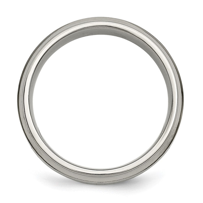 Buy Stylish 7mm Chisel Titanium Band with 1/5 Carat Diamond - Luxury Look-2