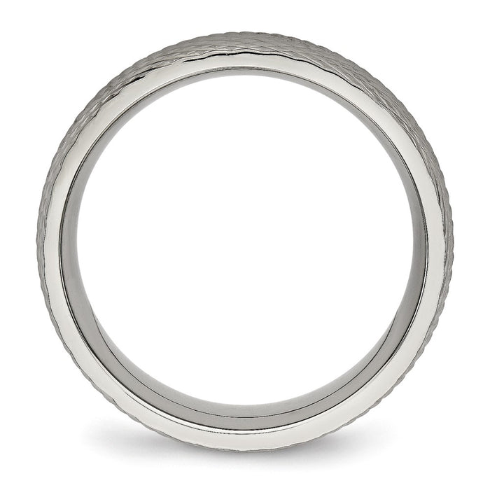 High-Quality Chiseled Titanium 8mm Band | Stylish Polished & Textured Finish-2