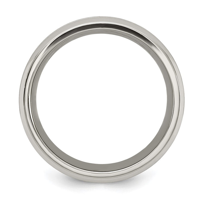 Buy Exclusive 8mm CZ Accents Chiseled Titanium Band - Stylish & Affordable!-2
