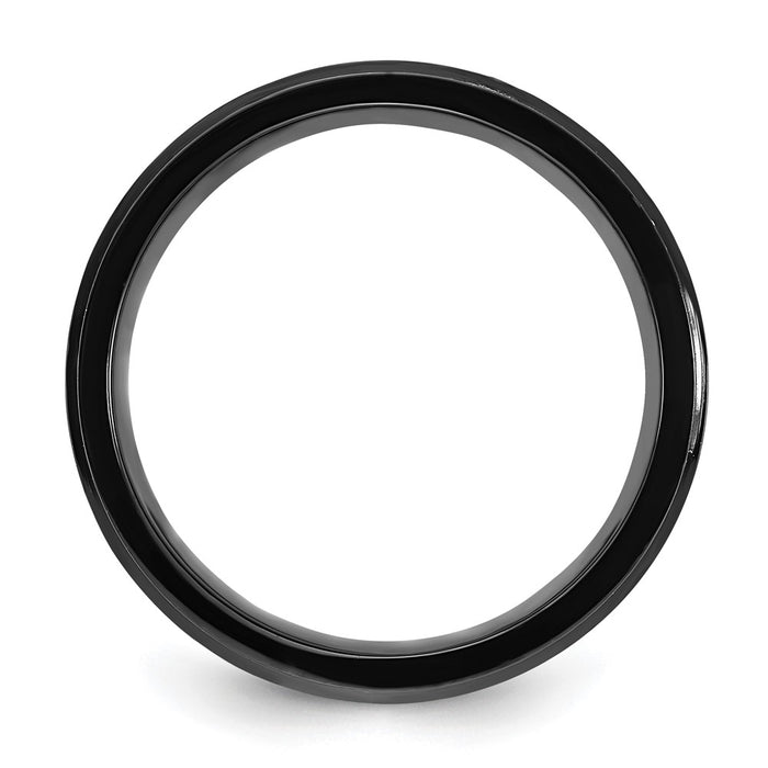 Buy Exclusive 8mm Chisel Titanium Band - Stylish Black IP & Pink Pearl Inlay-2