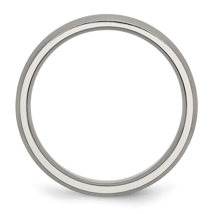Buy Stylish Chiseled Titanium 6mm Grooved Band - Brushed & Polished Finish-2