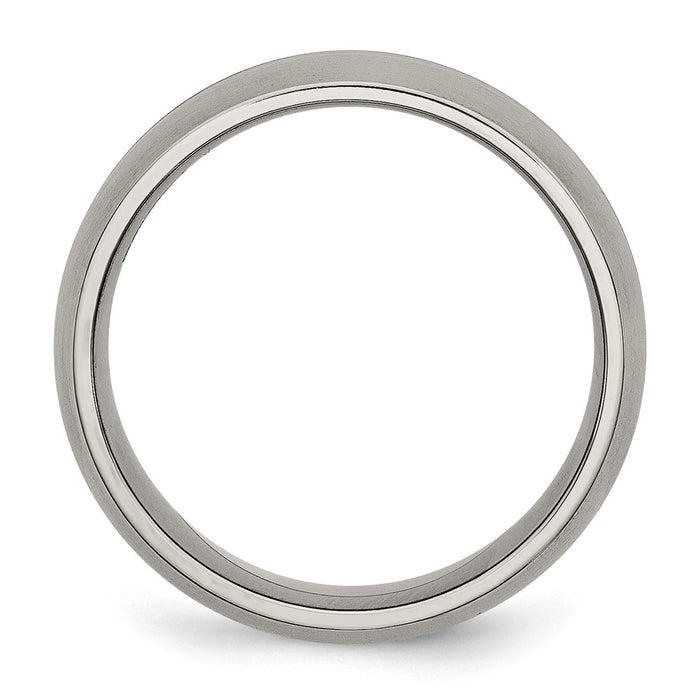 High-Quality 8mm Chiseled Titanium Band | Stylish Brushed & Polished Finish-2
