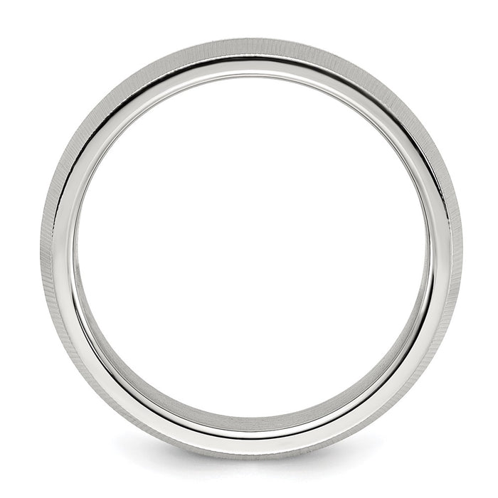 Buy Stylish 6mm Polished & Textured Titanium Band - High-Quality Value!-2