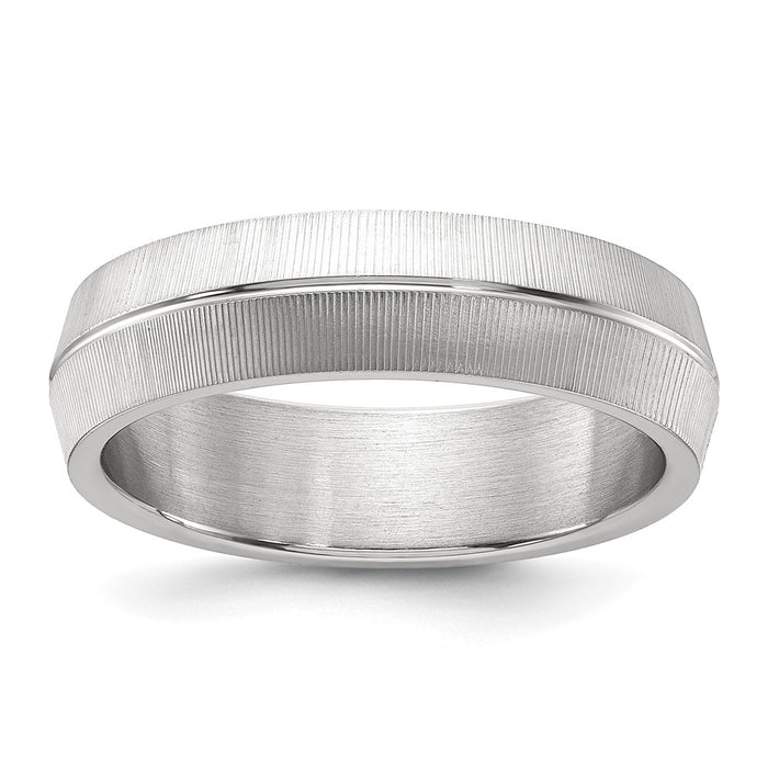 Exclusive 6mm Polished & Textured Titanium Band | Stylish & Affordable Design-1
