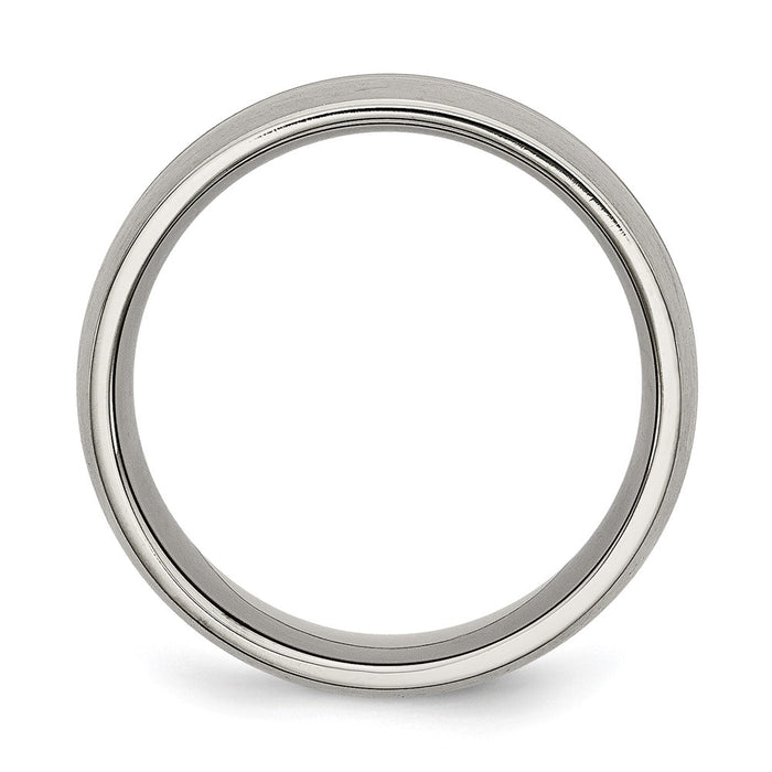 High-quality Chiseled Titanium 10mm Grooved Band - Stylish Brushed Finish-2