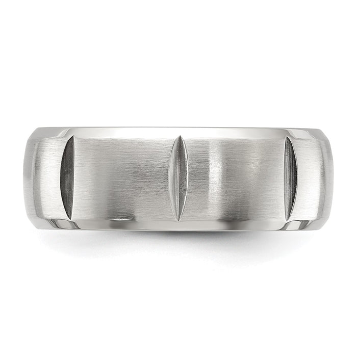 Buy Stylish 8mm Titanium Chisel Band - Brushed & Polished, Luxury Design-3