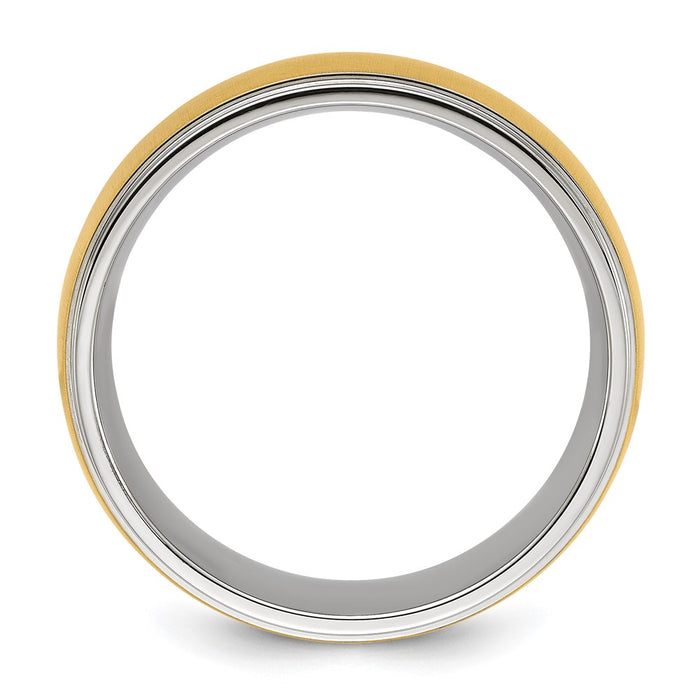 High-Quality 8mm Chiseled Titanium Band - Stylish Polished Finish & Value-2