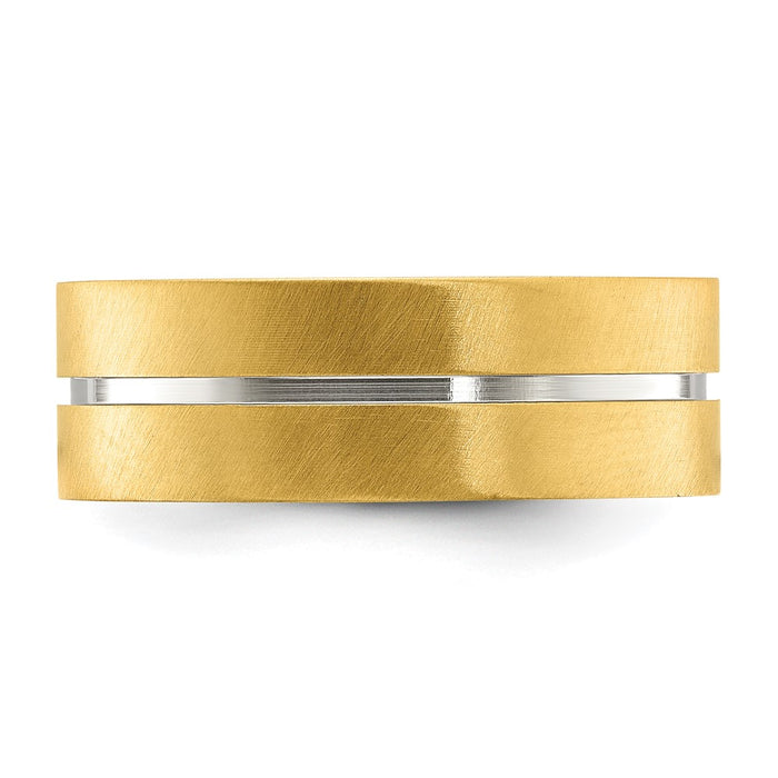 Buy Stylish 8mm Yellow IP-Plated Titanium Band | High-Quality Finish-3