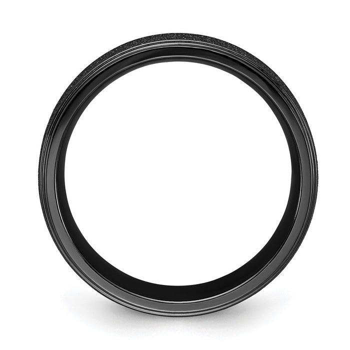 Buy Stylish 8mm Black IP-Plated Titanium Band - Luxury Polished Center Design-2