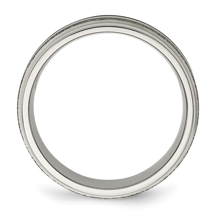 Exclusive Chiseled Titanium Band | Stylish Sterling Silver Inlay, Affordable Price-2