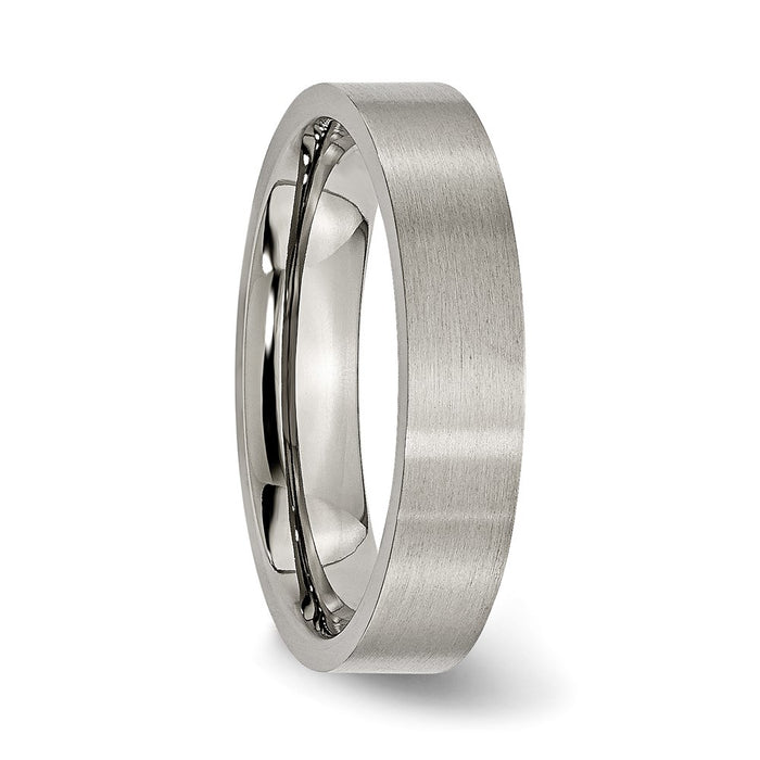 Buy Brushed Titanium 5mm Flat Band by Chisel | Stylish & Affordable Jewelry-4
