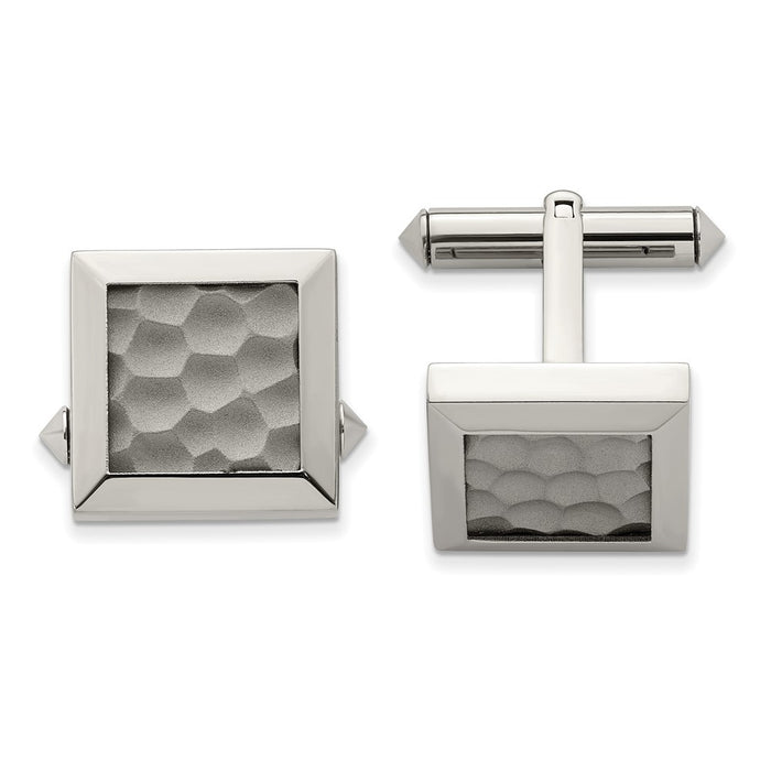 High-Quality Chisel Polished & Hammered Titanium Cuff Links | Stylish Value-1