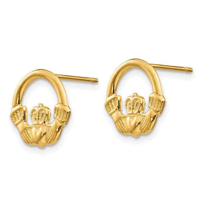 Buy Stylish 14K Gold Claddagh Stud Earrings - 0.85mm, Luxury Design & Value-2
